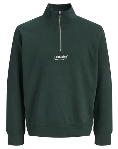 Jack & Jones - JJESoho Quarter Zip Sweatshirt - Scarab